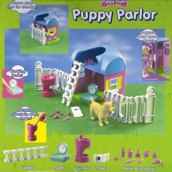 Tiny Tots in Puppy Town Puppy Parlor with Yellow Lab Pup - Picture 1 of 1